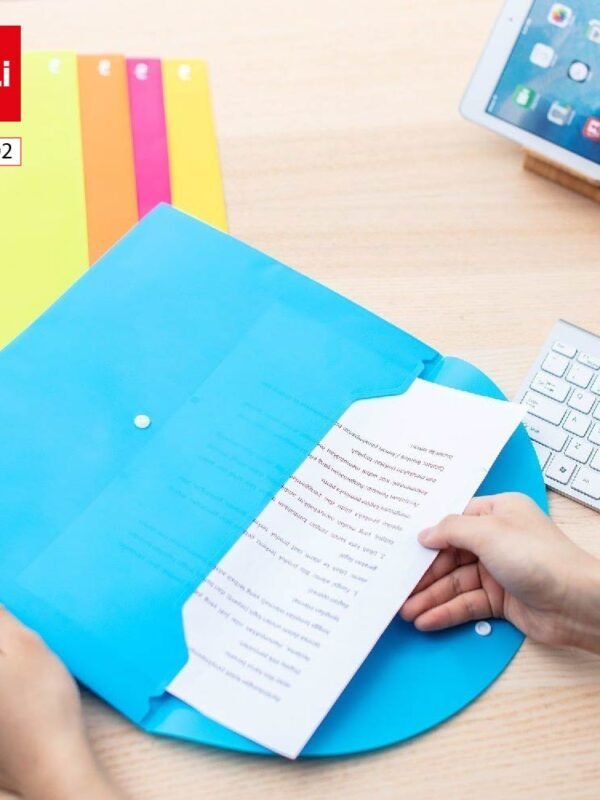 EF10202 ديلي مصنف كبسة - قياس A4 - ألوان نيون (أزرق/ أحمر/ أخضر/ أصفر/ برتقالي) EF10202